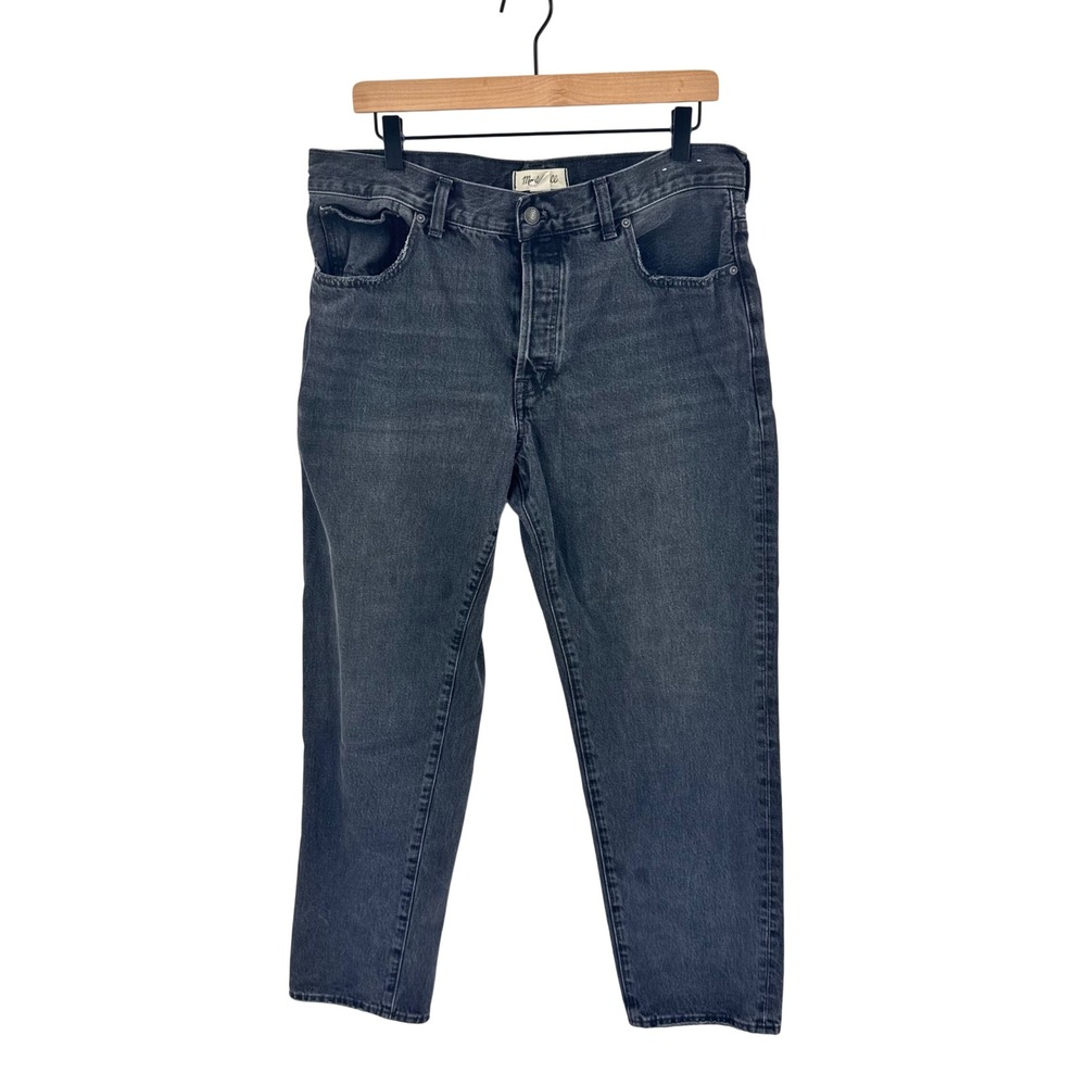 Madewell The Dean Easy Straight Jean Black Size 30 High Rise Denim Pants